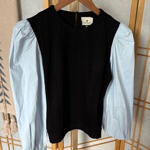 Tuckernuck Puff Sleeve Contrast Top – Size M